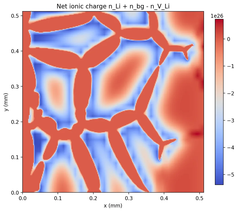 Net ionic charge map