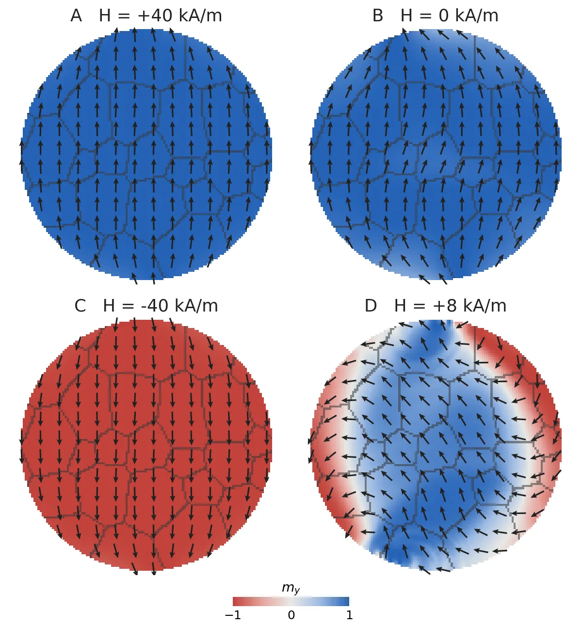 Four magnetization snapshots